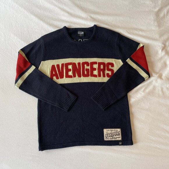offical collegiate Marvel Avengers navy men's sweater size XS - Picture 2 of 2